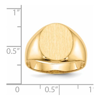 Men's 14K Yellow Gold Oval Open Back Signet Ring – view 5