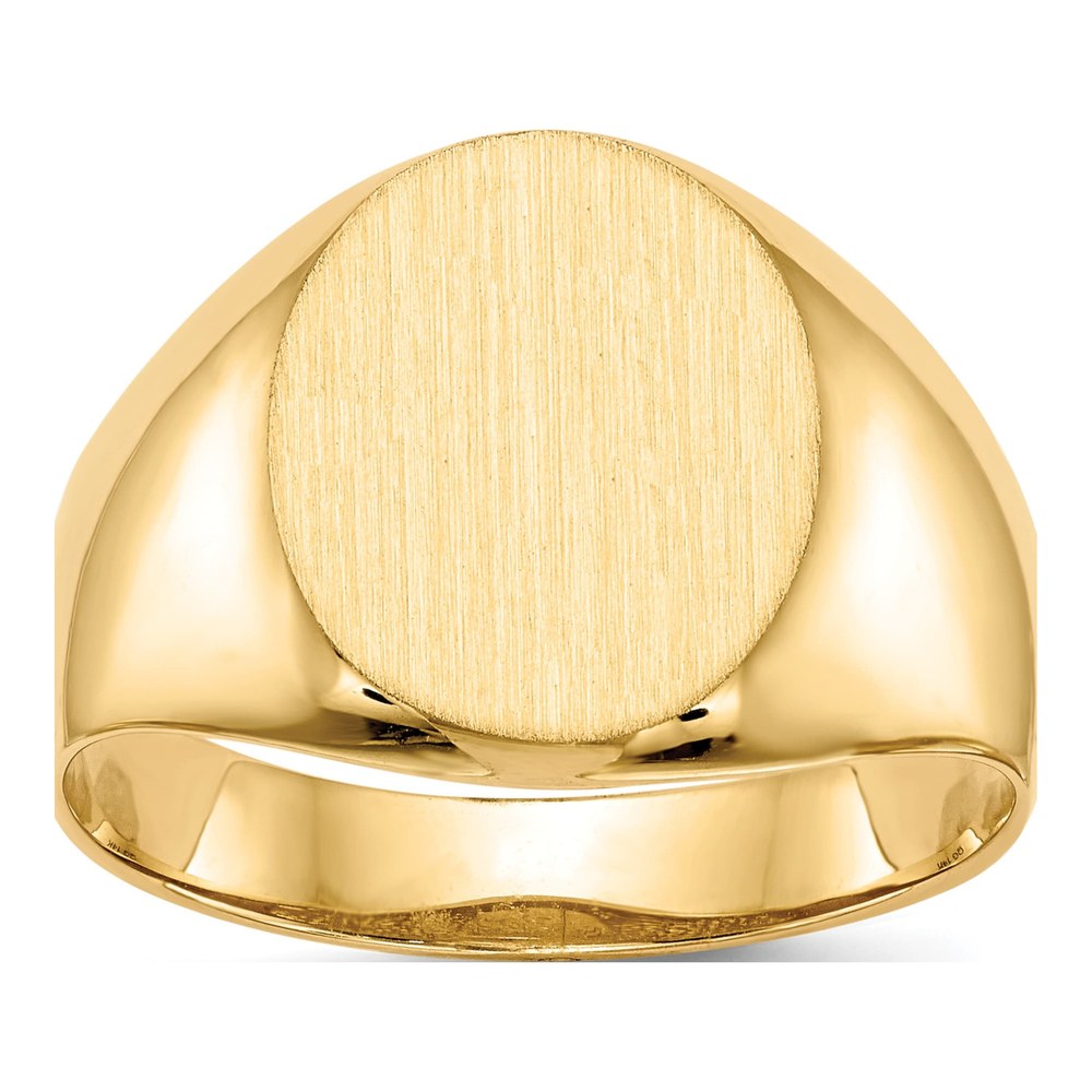 Men's 14K Yellow Gold Oval Open Back Signet Ring