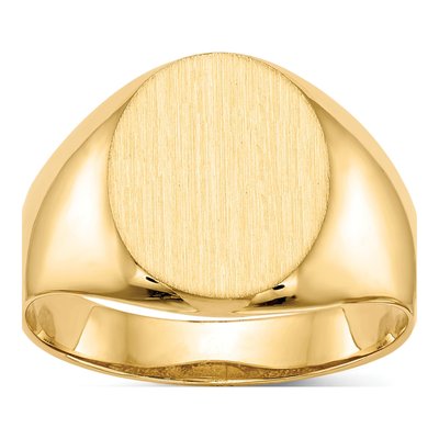 Men's 14K Yellow Gold Oval Open Back Signet Ring