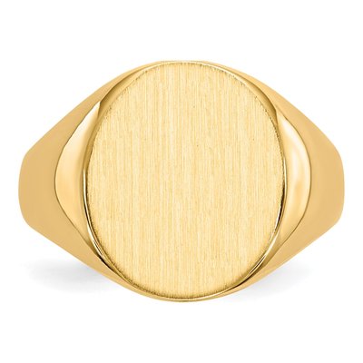 Men's 14K Yellow Gold Oval Signet Ring – view 5