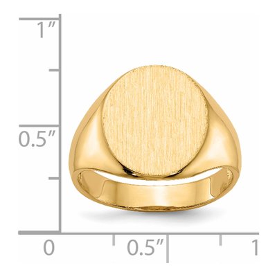 Men's 14K Yellow Gold Oval Signet Ring – view 6