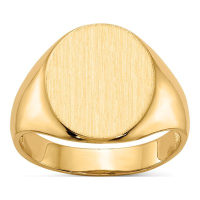 Men's 14K Yellow Gold Oval Signet Ring