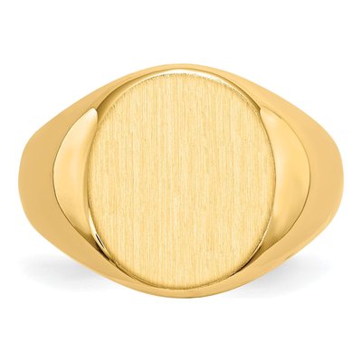 Men's 14K Yellow Gold Oval Signet Ring – view 5