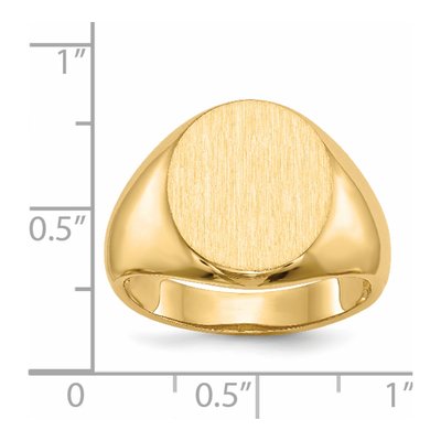 Men's 14K Yellow Gold Oval Signet Ring – view 6