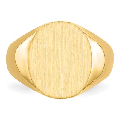 14K Yellow Gold Oval Signet Ring – view 5