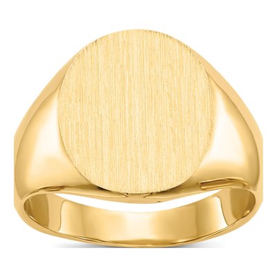 14K Yellow Gold Oval Signet Ring