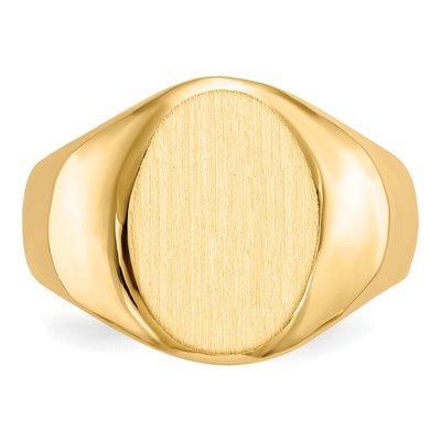 Men's 14K Yellow Gold Oval Signet Ring – view 5