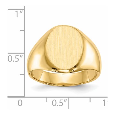 Men's 14K Yellow Gold Oval Signet Ring – view 6