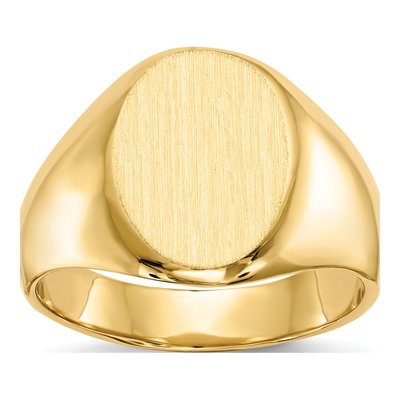 Men's 14K Yellow Gold Oval Signet Ring
