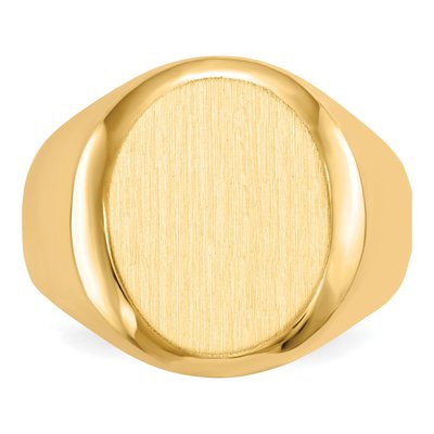 Men's 14K Yellow Gold Oval Signet Ring – view 5