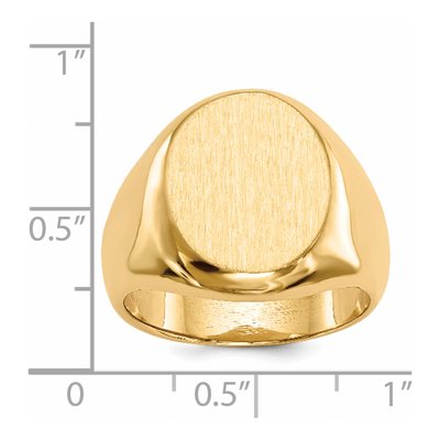 Men's 14K Yellow Gold Oval Signet Ring – view 6