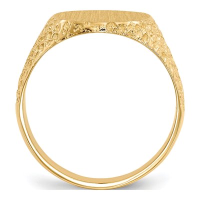 Men's 14K Yellow Gold Oval Nugget Signet Ring – view 2