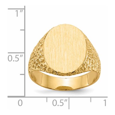 Men's 14K Yellow Gold Oval Nugget Signet Ring – view 5