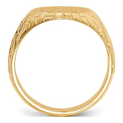 Men's 14K Yellow Gold Oval Signet Ring – view 3