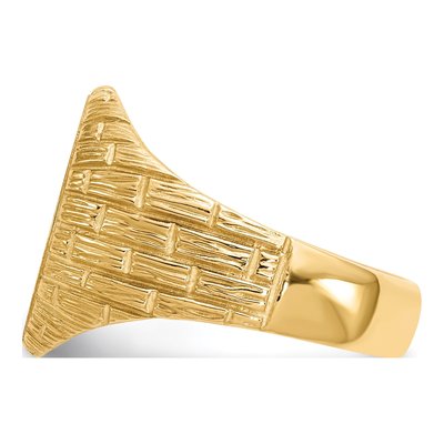 Men's 14K Yellow Gold Oval Signet Ring – view 4