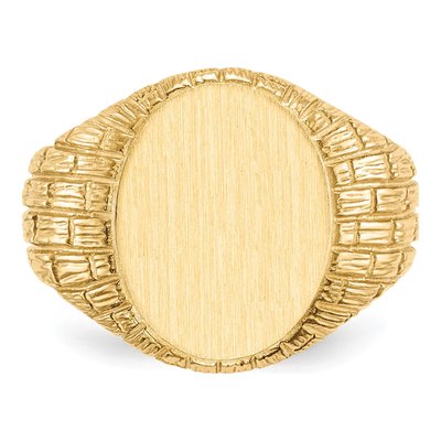 Men's 14K Yellow Gold Oval Signet Ring – view 5