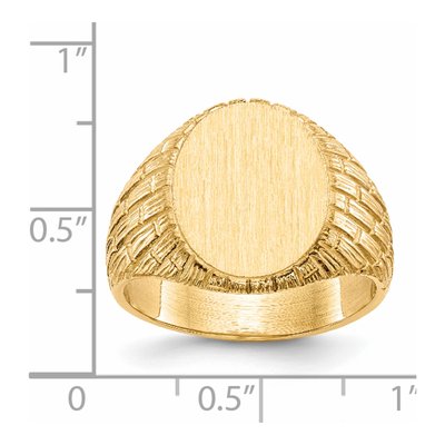 Men's 14K Yellow Gold Oval Signet Ring – view 6