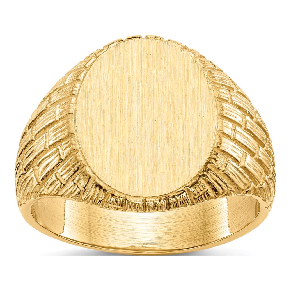 Men's 14K Yellow Gold Oval Signet Ring