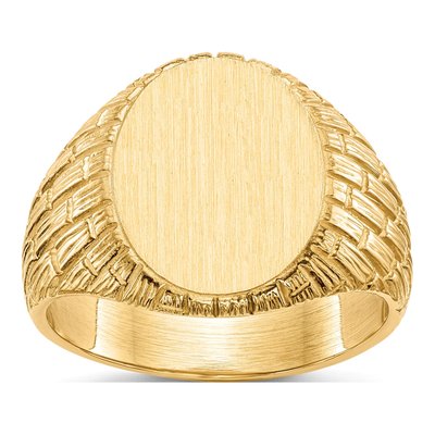 Men's 14K Yellow Gold Oval Signet Ring