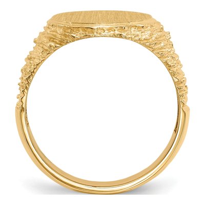 Men's 14K Yellow Gold Oval Signet Ring – view 3