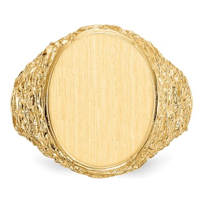 Men's 14K Yellow Gold Oval Signet Ring – view 5