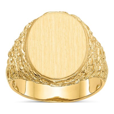 Men's 14K Yellow Gold Oval Signet Ring