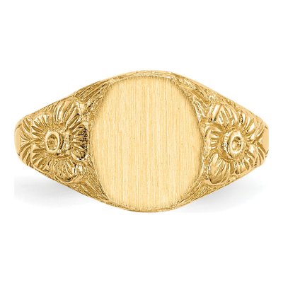 14K Yellow Gold Oval Signet Ring – view 5