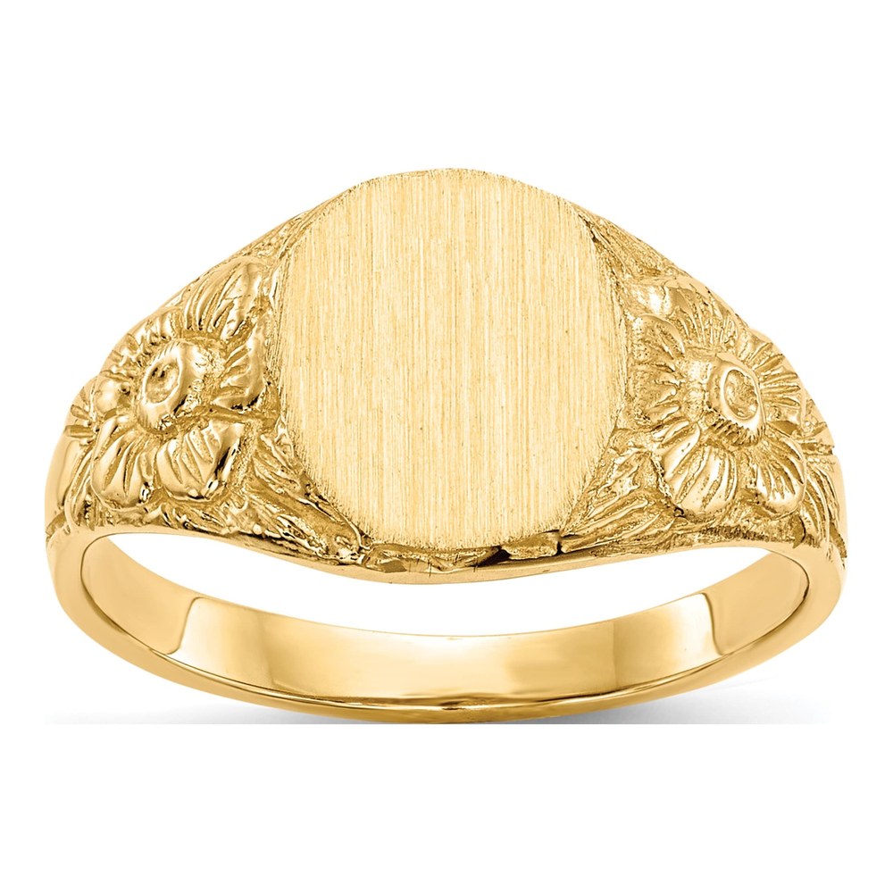 14K Yellow Gold Oval Signet Ring