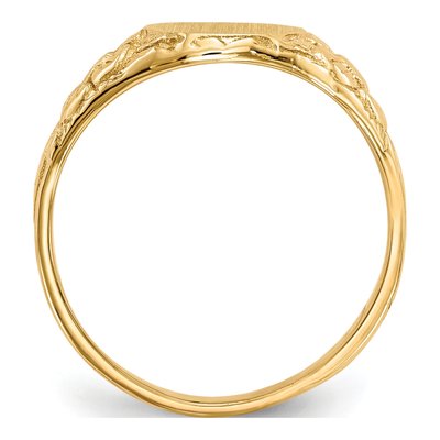 14K Yellow Gold Oval Signet Ring – view 3