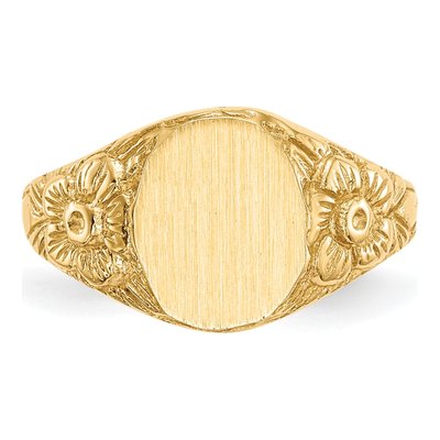 14K Yellow Gold Oval Signet Ring – view 5