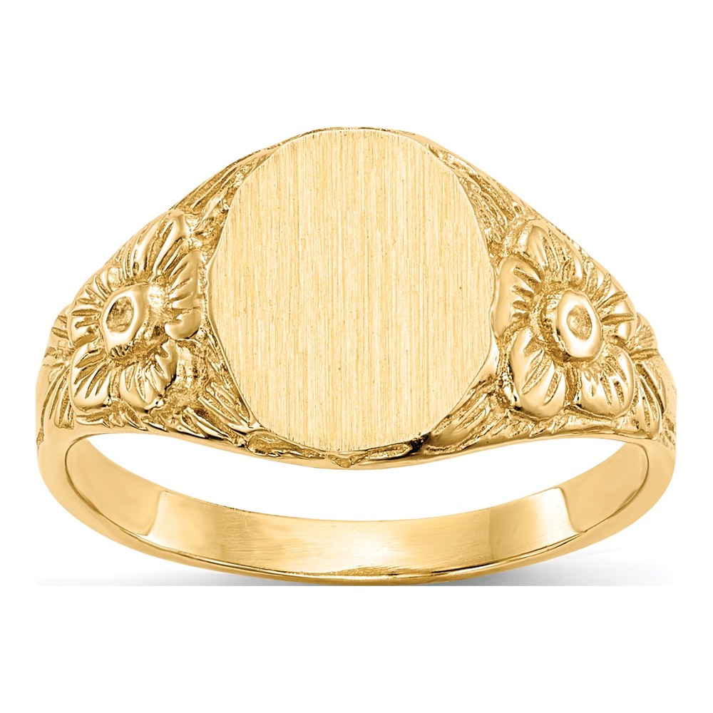 14K Yellow Gold Oval Signet Ring