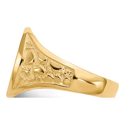 Men's 14K Yellow Gold Nugget Signet Ring Mounting – view 3