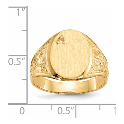 Men's 14K Yellow Gold Nugget Signet Ring Mounting – view 5