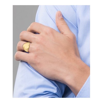 Men's 14K Yellow Gold Nugget Signet Ring Mounting – view 6