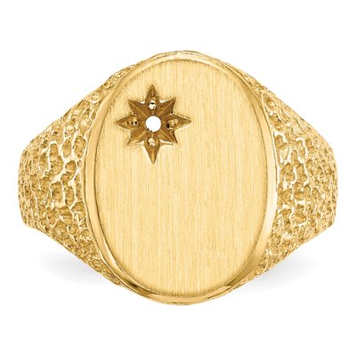 Men's 14K Yellow Gold Oval Signet Ring Mounting – view 4