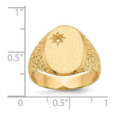 Men's 14K Yellow Gold Oval Signet Ring Mounting – view 5