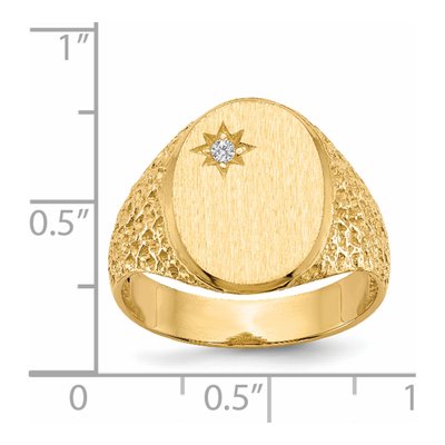 Men's 14K Yellow Gold 1/20 ct tw Diamond Nugget Signet Ring – view 4