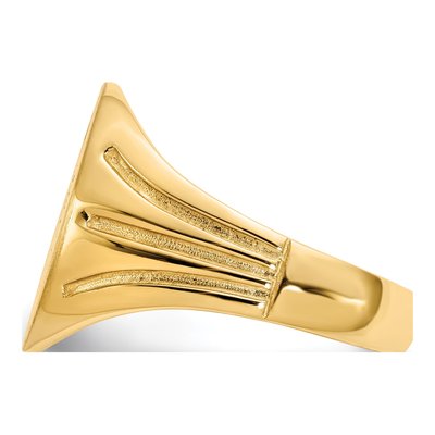Men's 14K Yellow Gold Oval Signet Ring Mounting – view 3