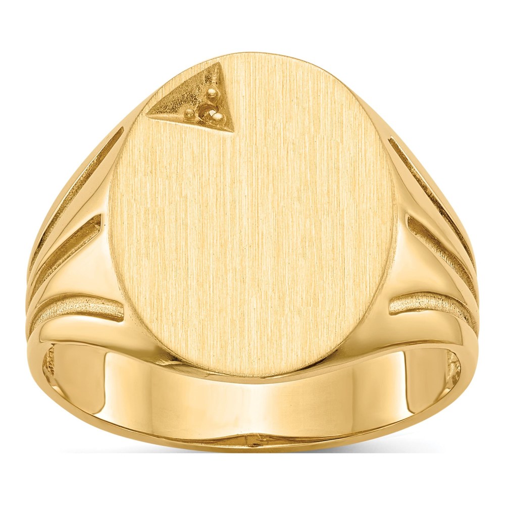 Men's 14K Yellow Gold Oval Signet Ring Mounting