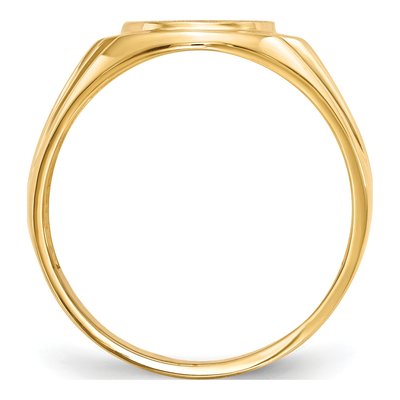 Men's 14K Yellow Gold Oval Signet Ring Mounting – view 2