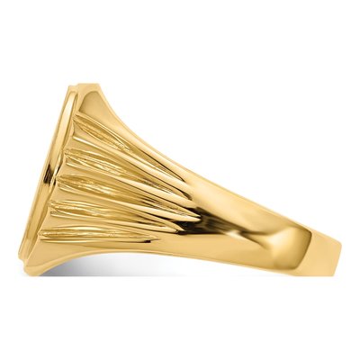 Men's 14K Yellow Gold Oval Signet Ring Mounting – view 3