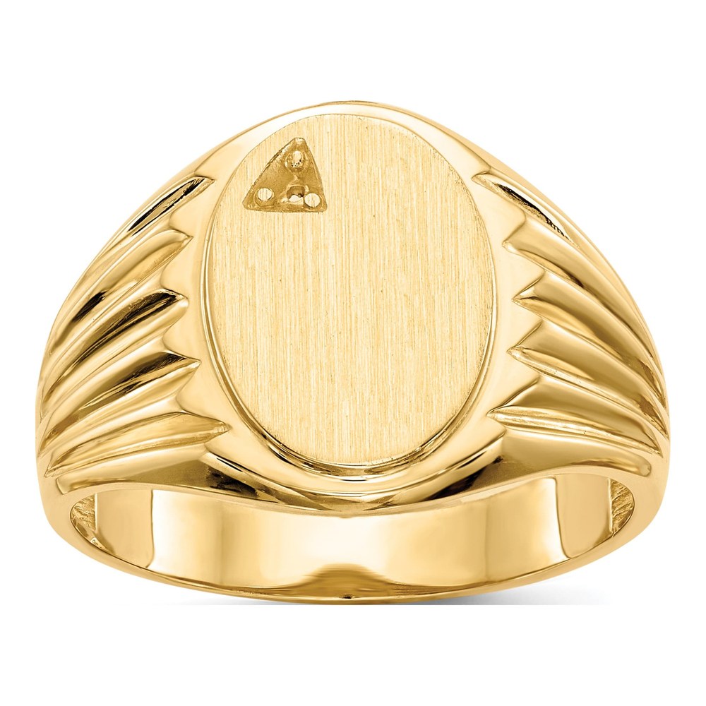 Men's 14K Yellow Gold Oval Signet Ring Mounting