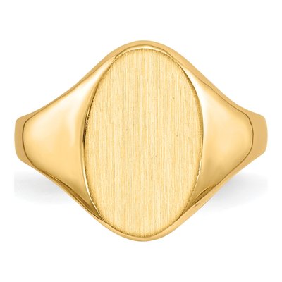 14K Yellow Gold Oval Signet Ring – view 5