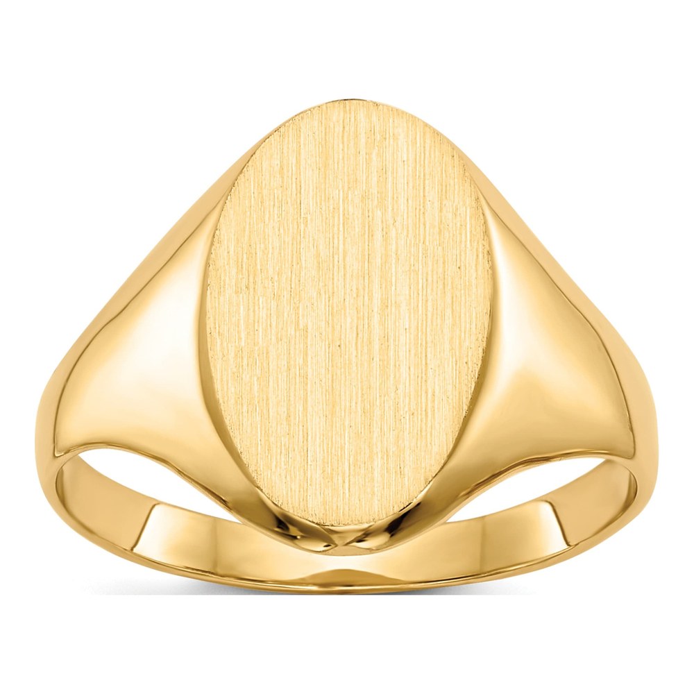 14K Yellow Gold Oval Signet Ring