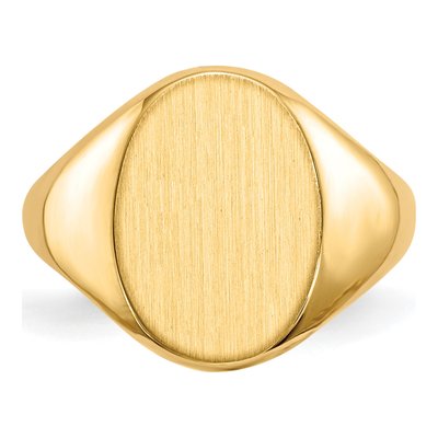 14K Yellow Gold Childs Oval Signet Ring – view 5