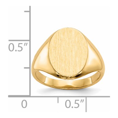 14K Yellow Gold Childs Oval Signet Ring – view 6