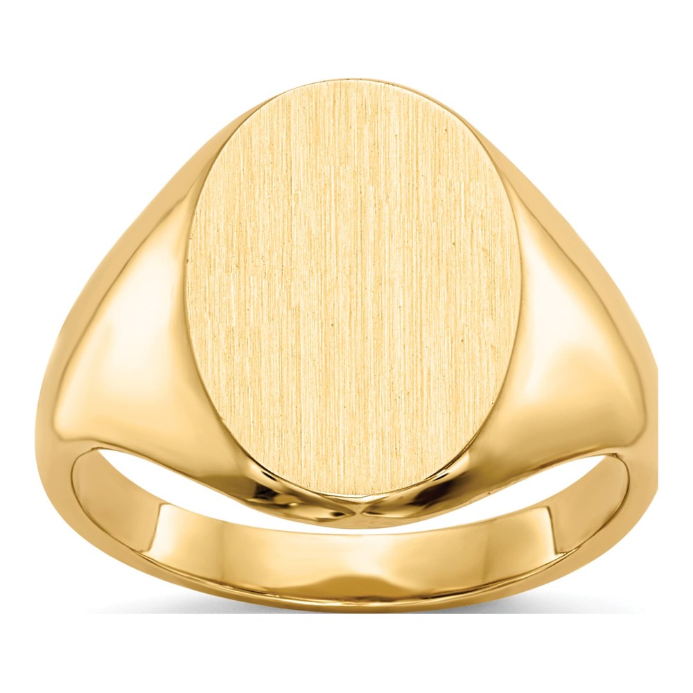 14K Yellow Gold Childs Oval Signet Ring, Size 4.5