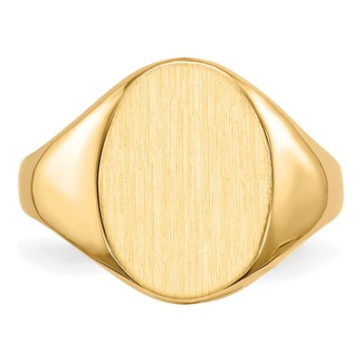 14K Yellow Gold Oval Signet Ring – view 5