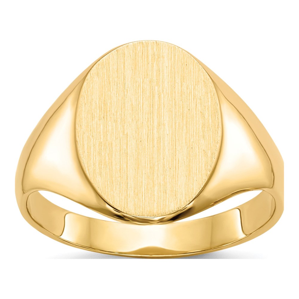 14K Yellow Gold Oval Signet Ring