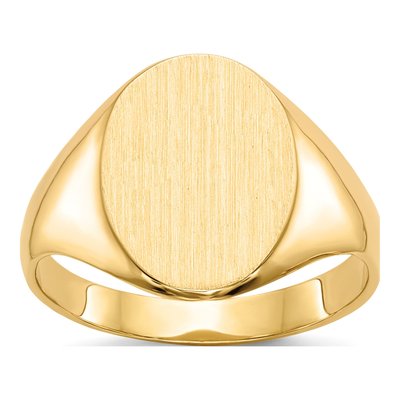 14K Yellow Gold Oval Signet Ring